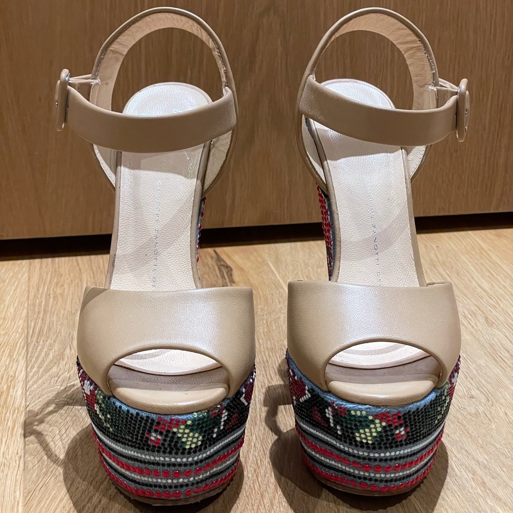 Giuseppe Zanotti Embellished wedge sandal.